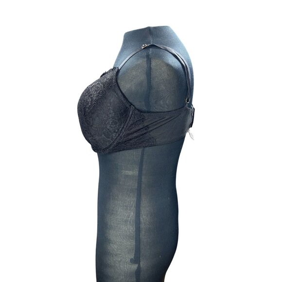 Victorias Secret Dream Angels Push-Up Bra 38DD Black Lace Adjustable Straps Unde - Picture 2 of 10